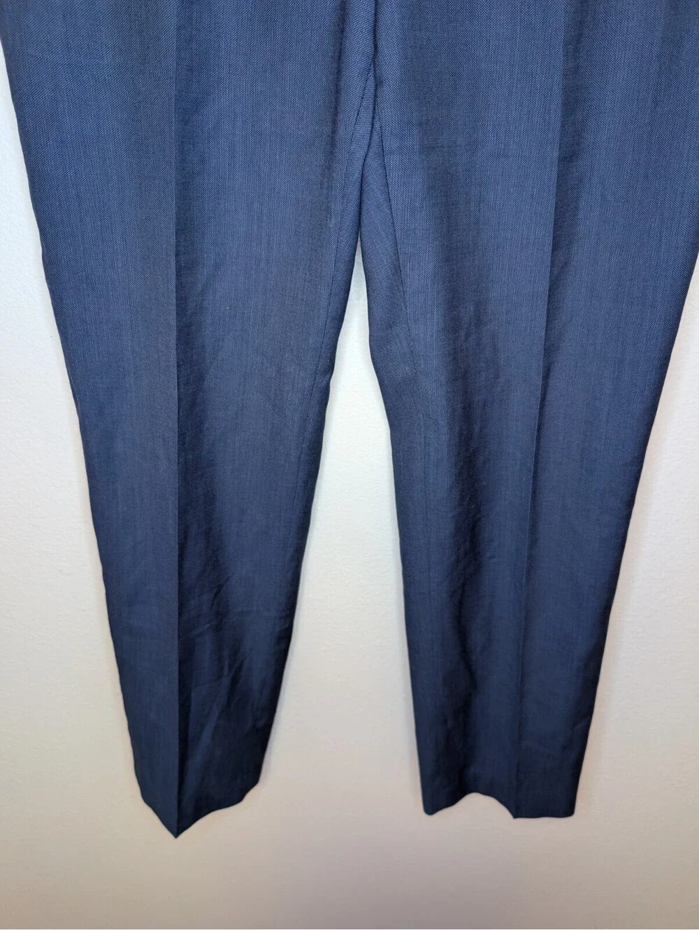 Lauren Ralph Lauren Mens Navy Blue Wool Blend Dress Pants Light Stretch 34x32